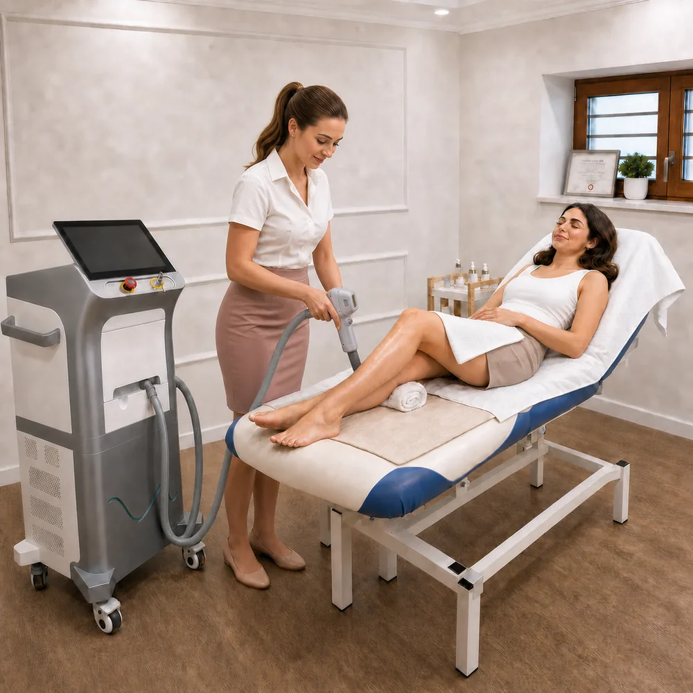 Setarea aparatului pentru epilare laser la English House Beauty Bistrița