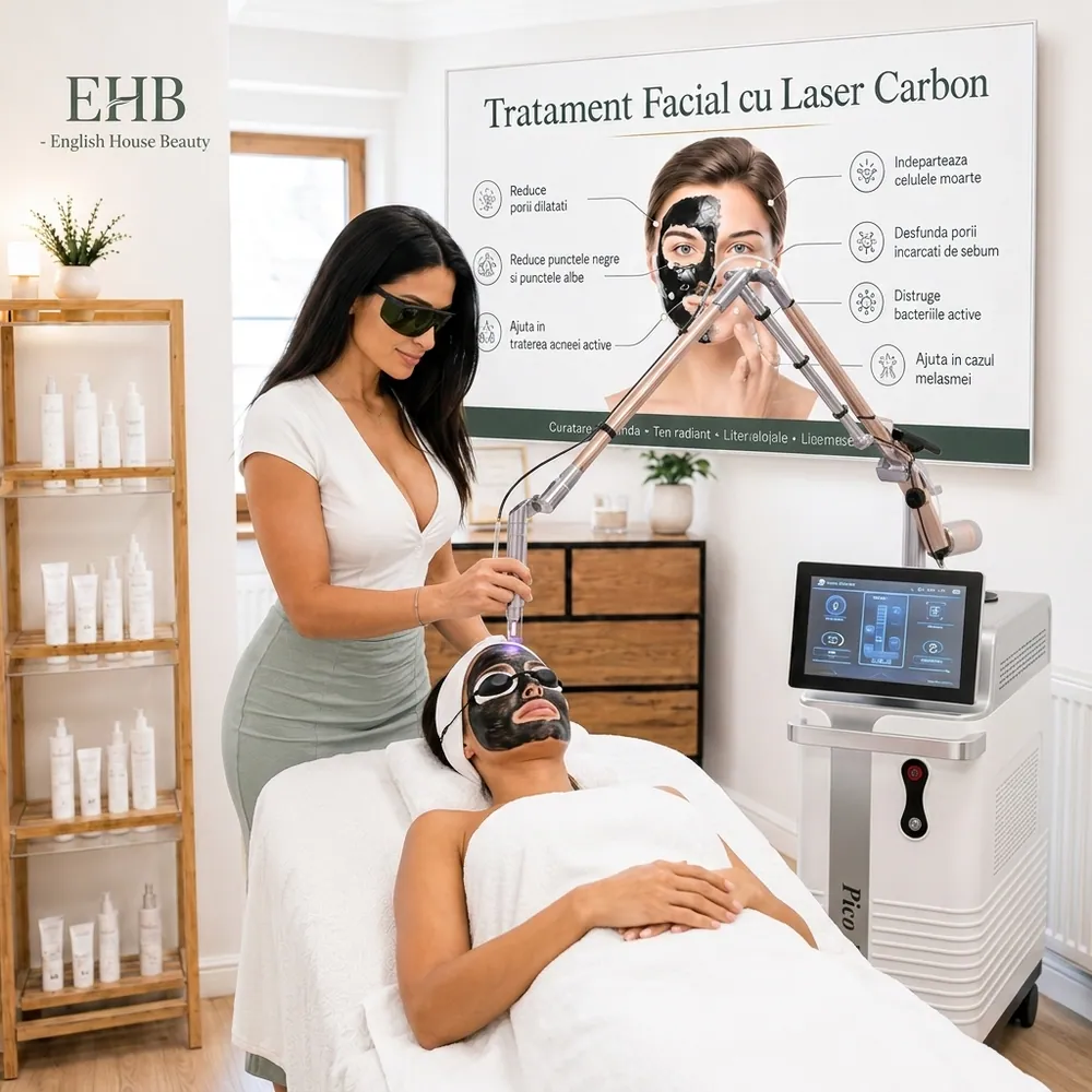 Peeling carbon cu PicoLaser la English House Beauty Bistrița